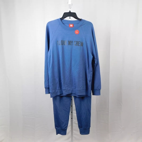 Family PJs Mens Pajama Set I Love My  Crew Navy - Picture 4 of 8